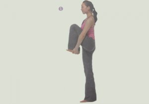 瑜伽体式-单腿站立伸展式变化式二