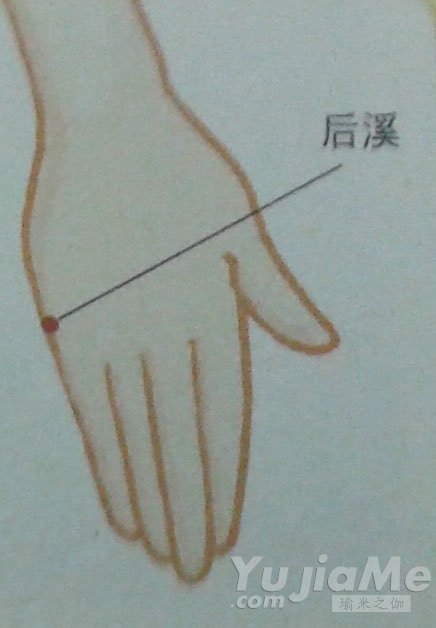 按揉后溪穴